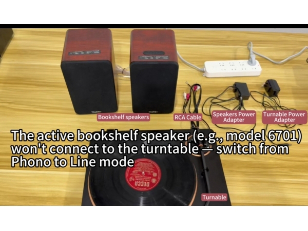 Turntable Line Out to Powered Speakers  No Extra Preamp!